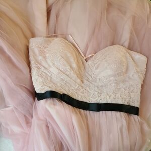 Cachet Lace and Tulle Soft Pink Dress, Size Medium